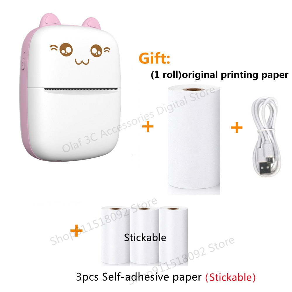 Mini Label Printer Inkless Thermal Portable Printer