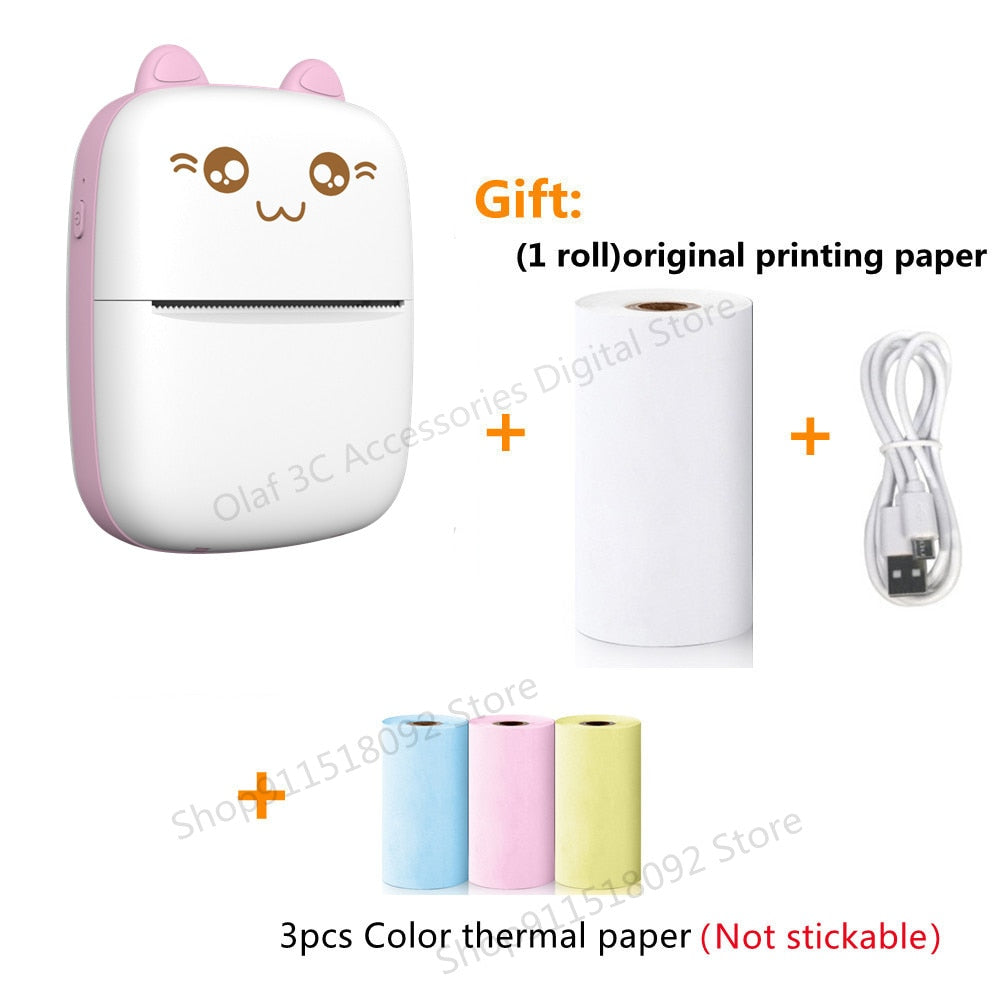 Mini Label Printer Inkless Thermal Portable Printer