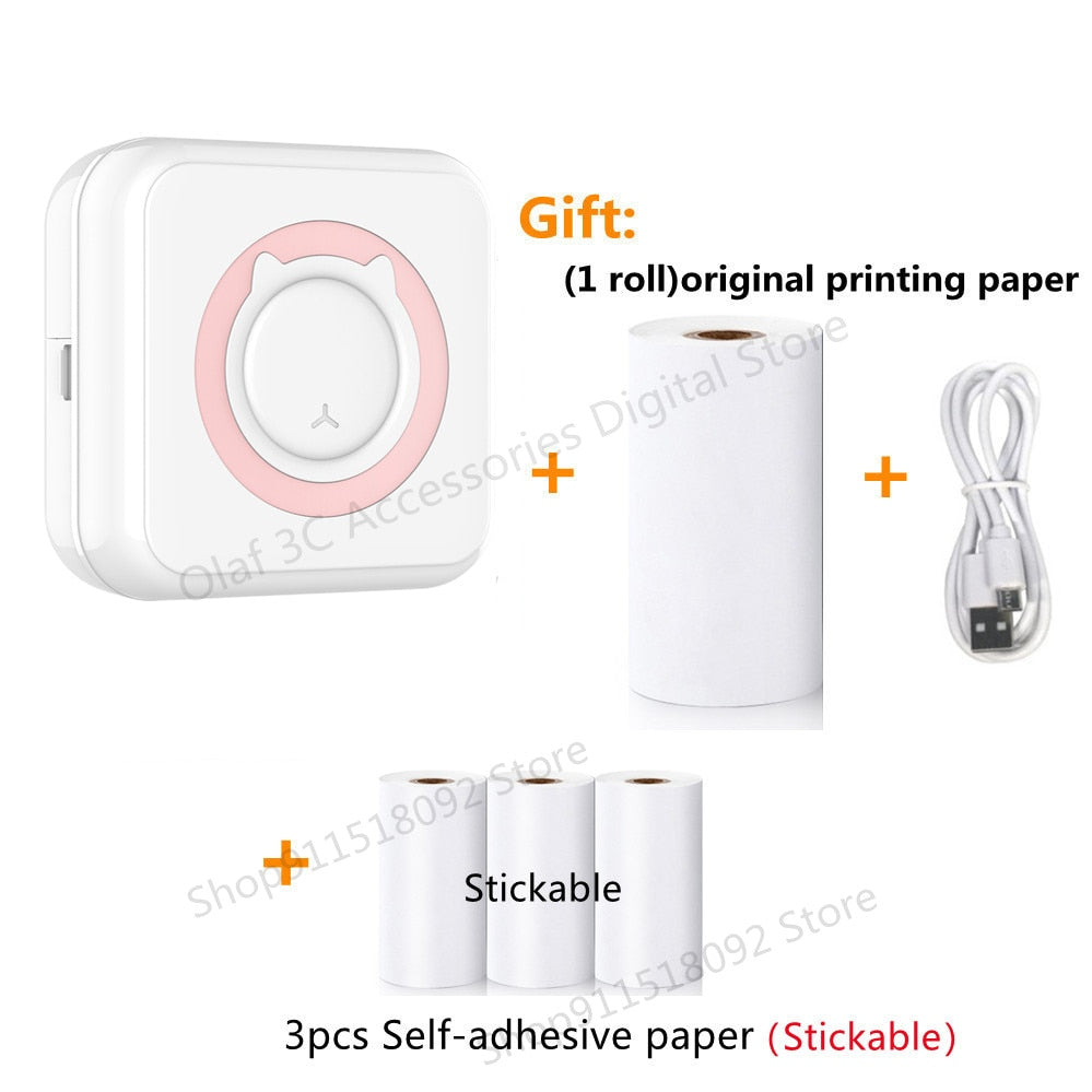 Mini Label Printer Inkless Thermal Portable Printer