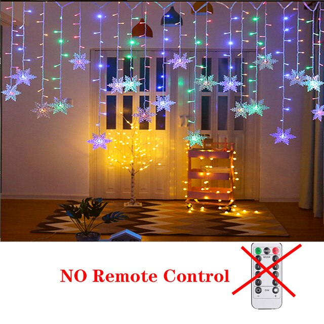 LED Snow Flake Icicle String Lights