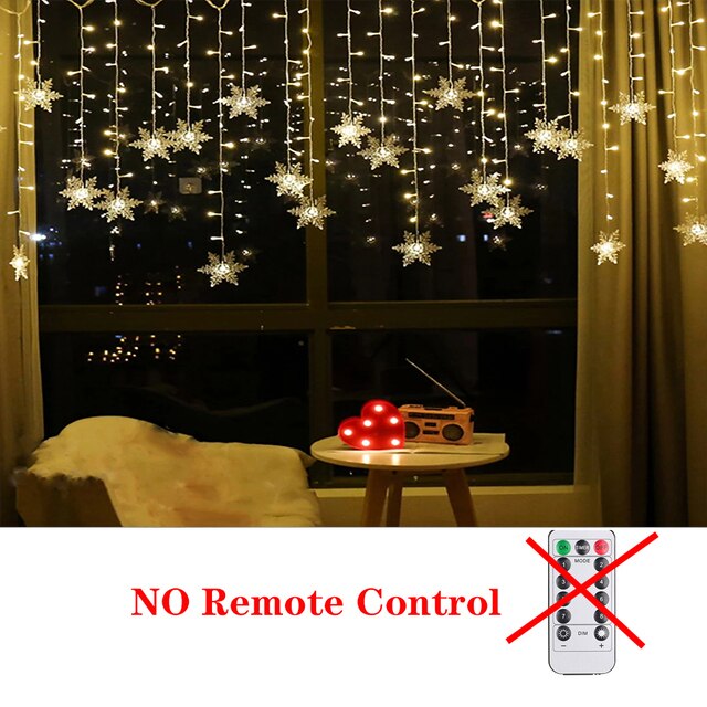 LED Snow Flake Icicle String Lights