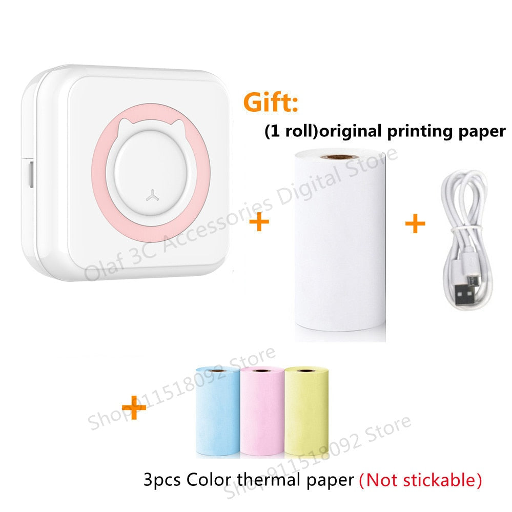 Mini Label Printer Inkless Thermal Portable Printer