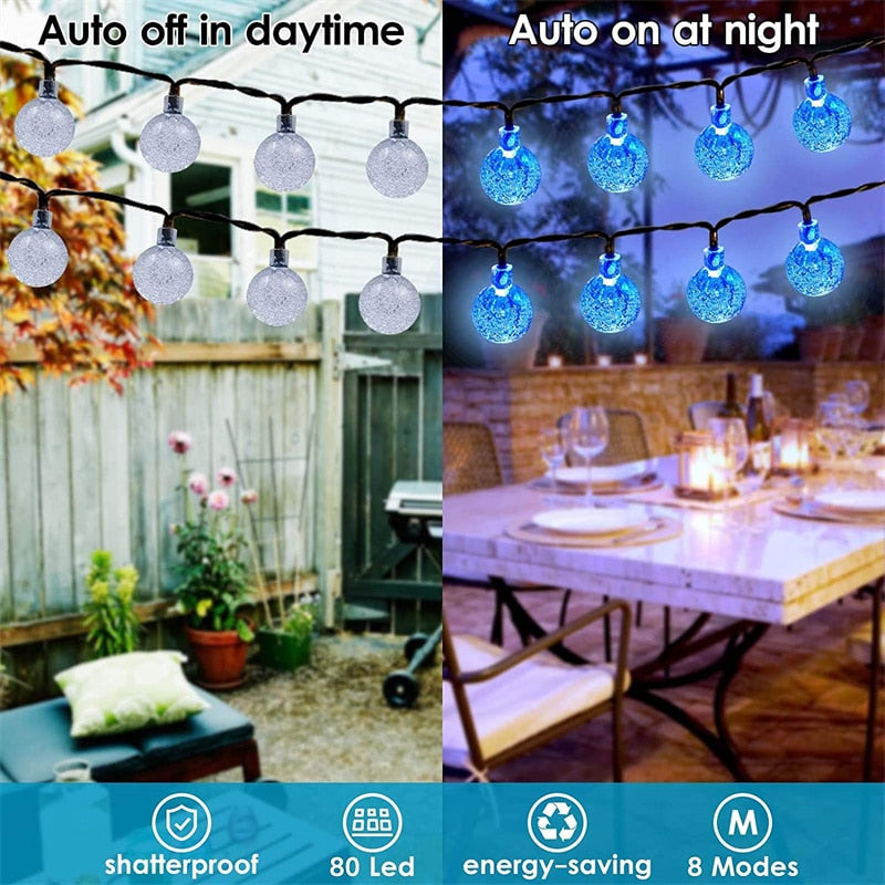 LED Solar Globe String Lights
