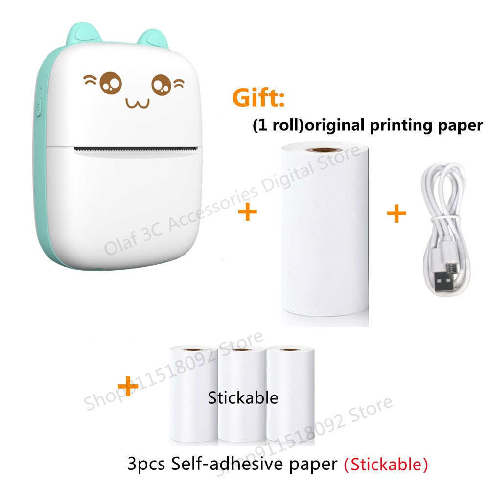 Mini Label Printer Inkless Thermal Portable Printer