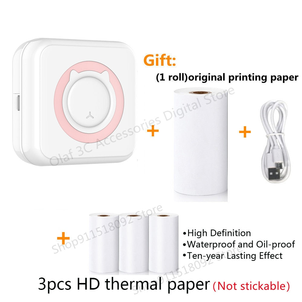 Mini Label Printer Inkless Thermal Portable Printer