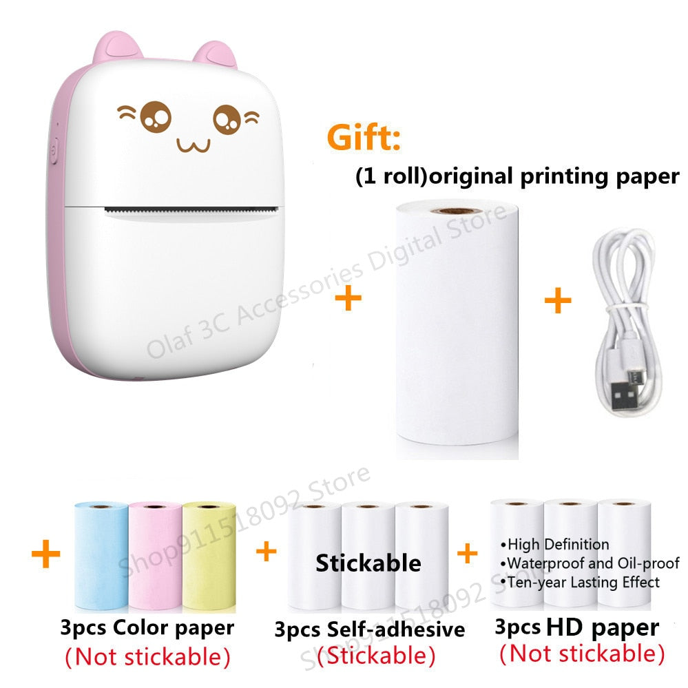 Mini Label Printer Inkless Thermal Portable Printer