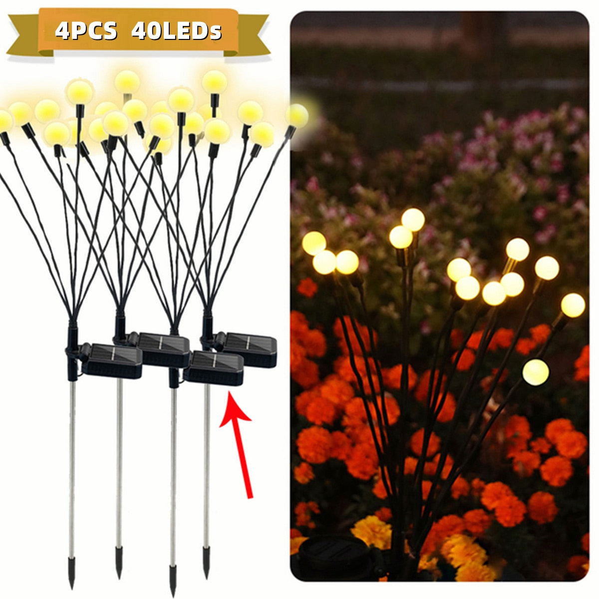 4PCS Solar LED Light Garden Decor