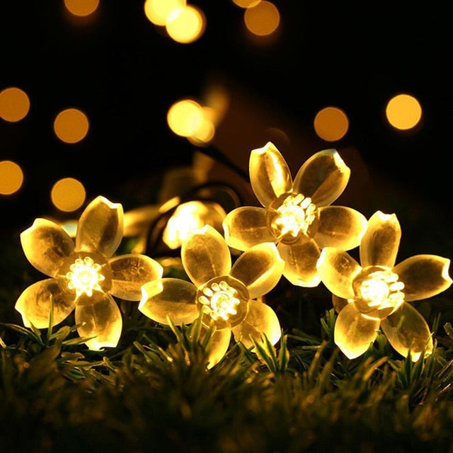 Solar Powered LED Flower String Lights