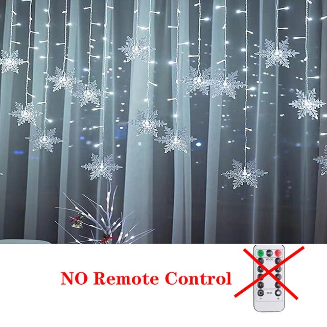 LED Snow Flake Icicle String Lights