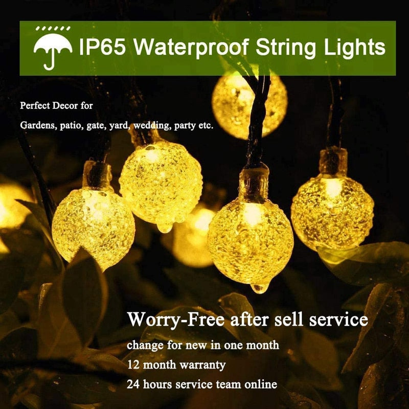 LED Solar Globe String Lights