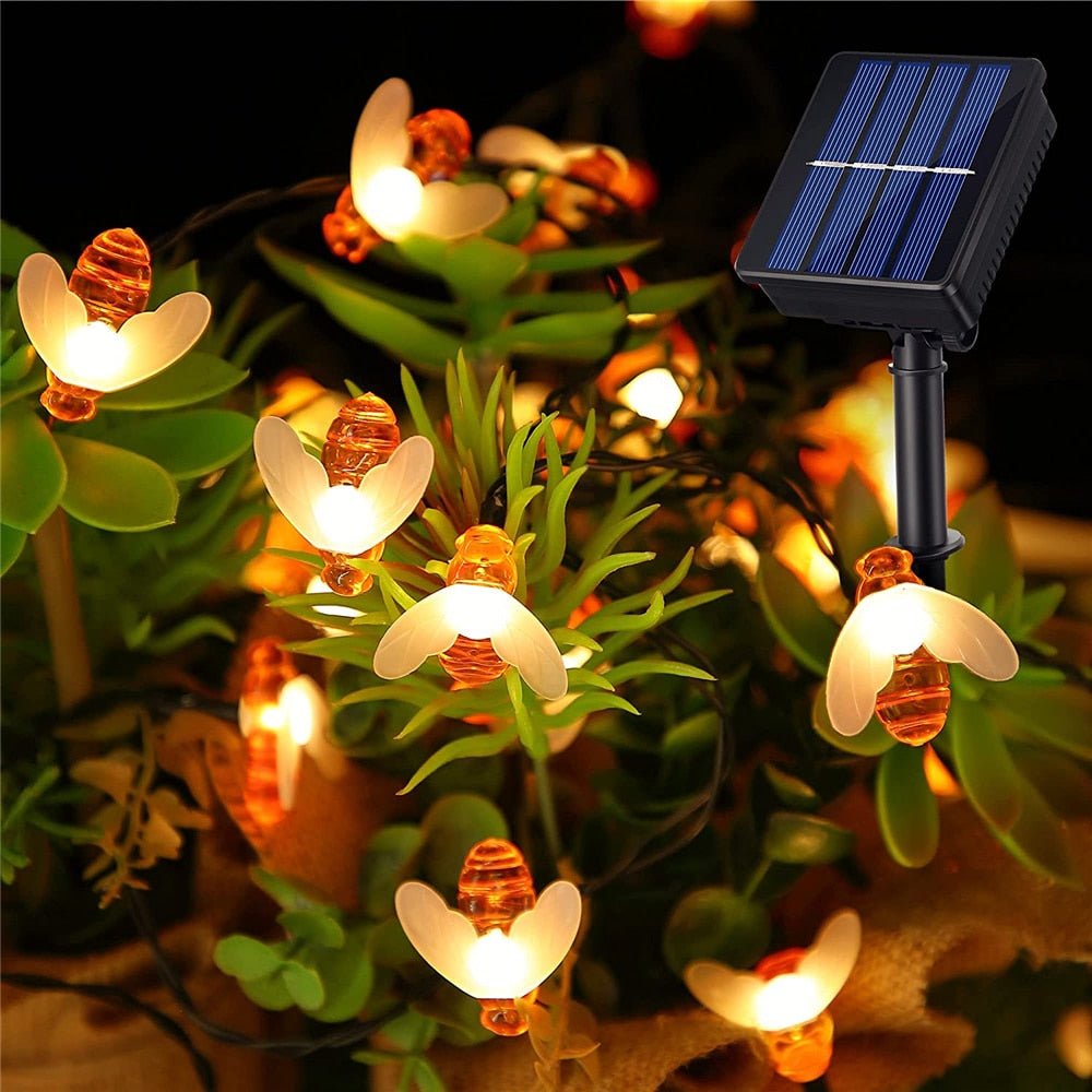 LED Cute Bee Solar String Lights