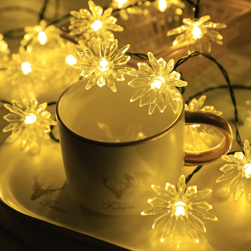 Solar Powered LED Flower String Lights