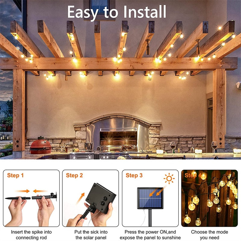 LED Solar Globe String Lights