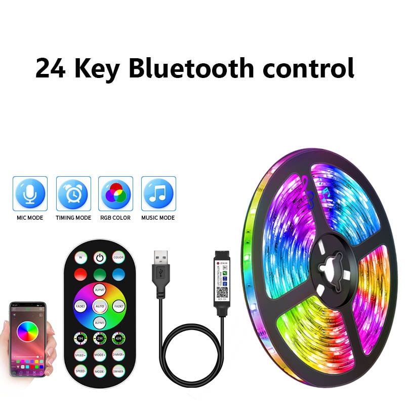 USB LED Flexible Strip Light Bluetooth RGB 5V