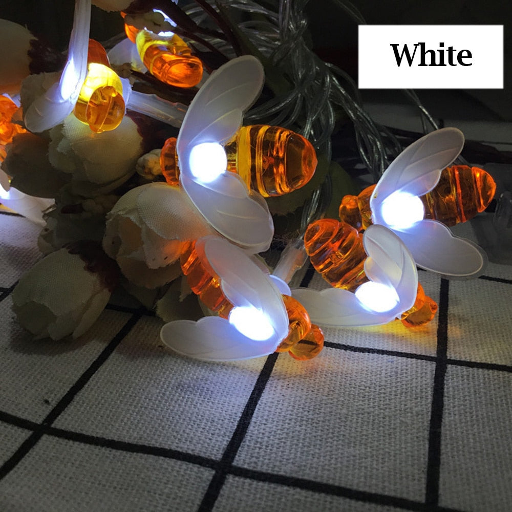 LED Cute Bee Solar String Lights