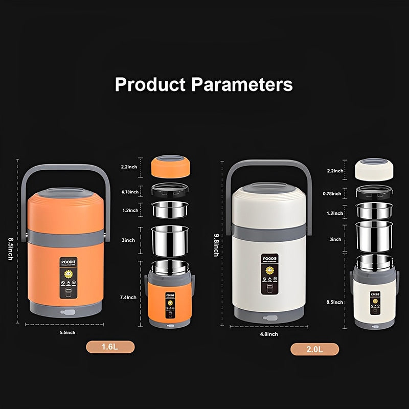 USB Electric Heating Stainless Steel Lunch Box