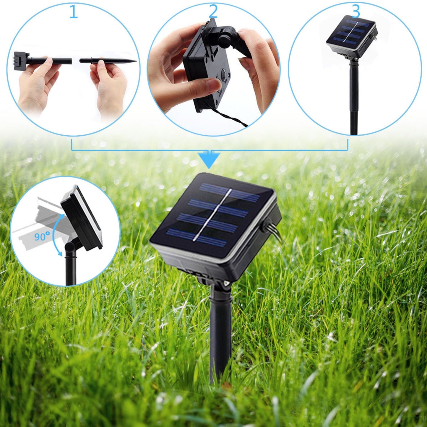 Solar Powered LED Flower String Lights