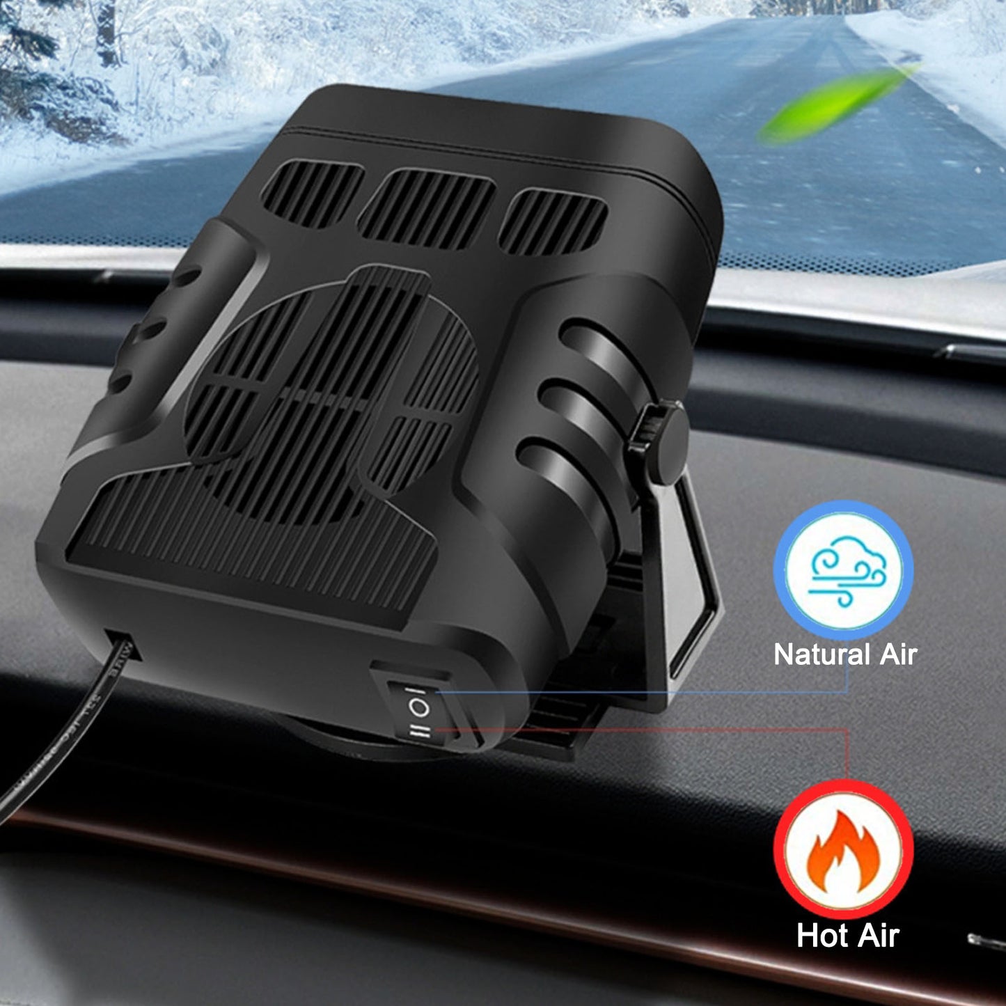 4 IN 1 12V/24V 120W Car Heater Electric Cooling Heating Fan