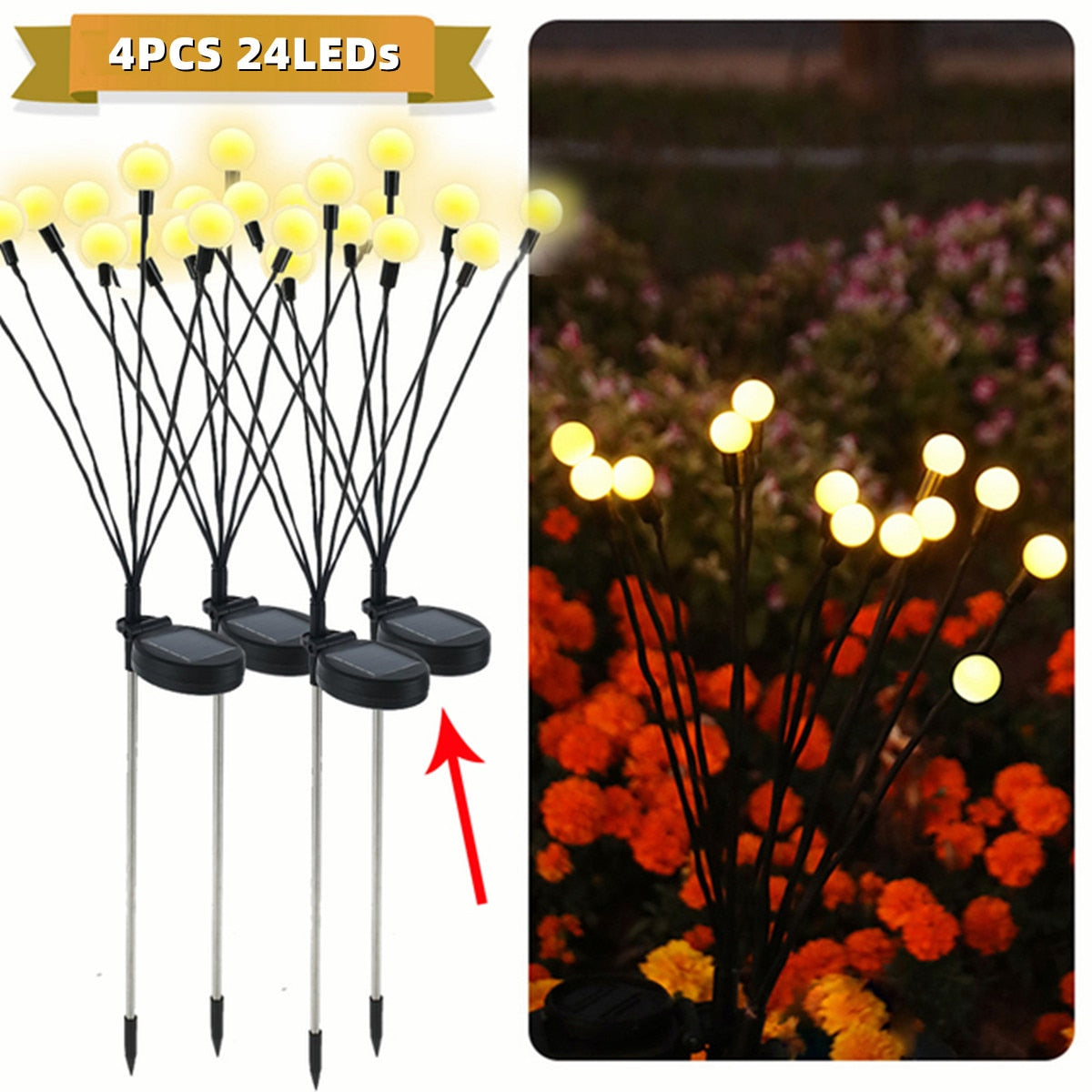 4PCS Solar LED Light Garden Decor