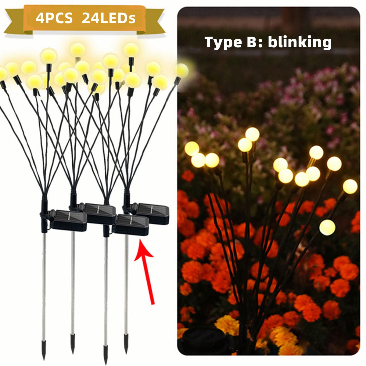 4PCS Solar LED Light Garden Decor