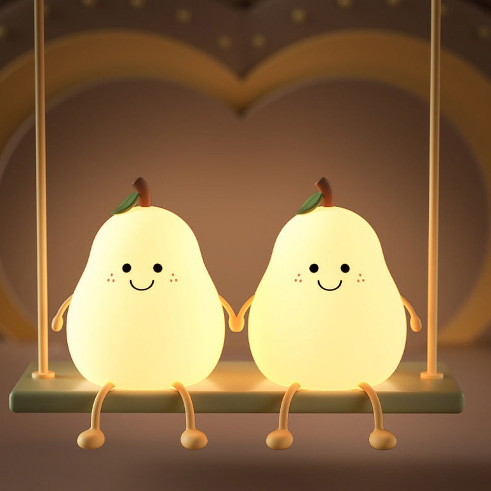 LED Pear Night Light USB Rechargeable