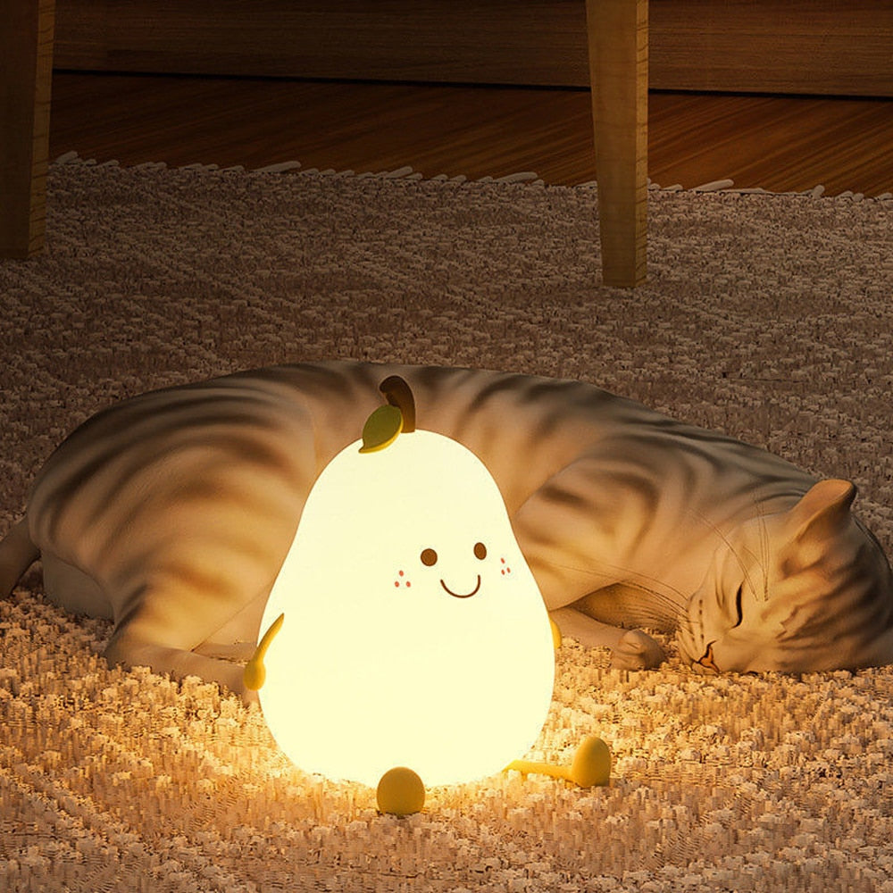 LED Pear Night Light USB Rechargeable