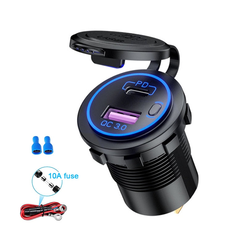 48W USB Charger Socket Waterproof Fast Charge Adapter