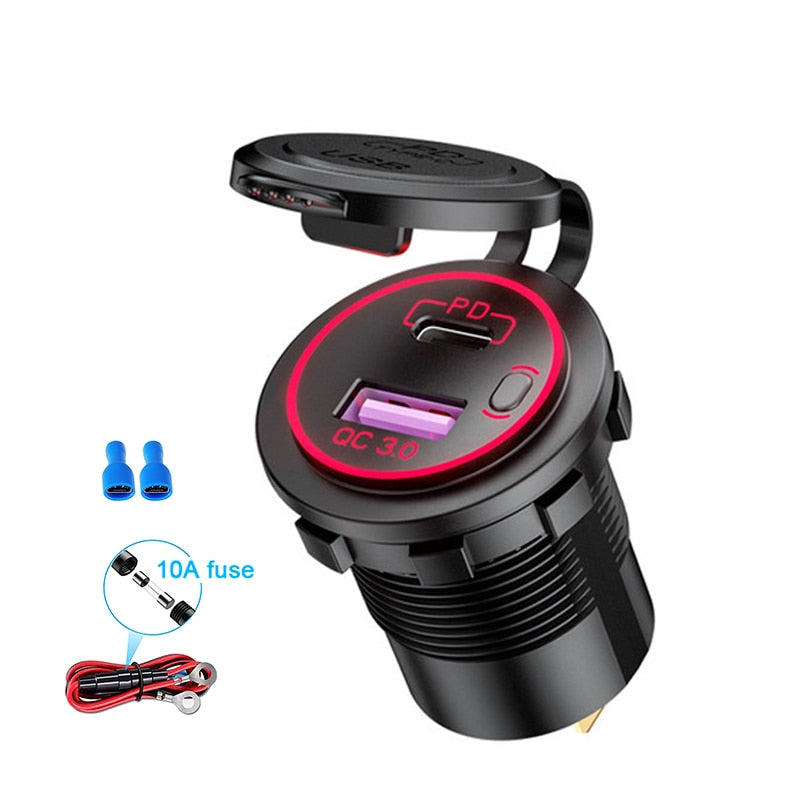 48W USB Charger Socket Waterproof Fast Charge Adapter