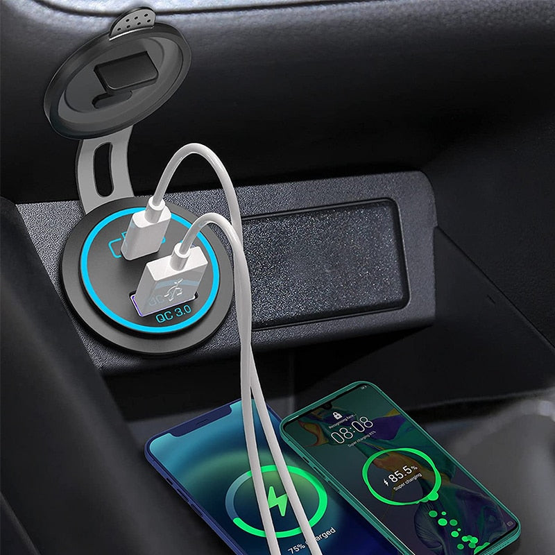 48W USB Charger Socket Waterproof Fast Charge Adapter