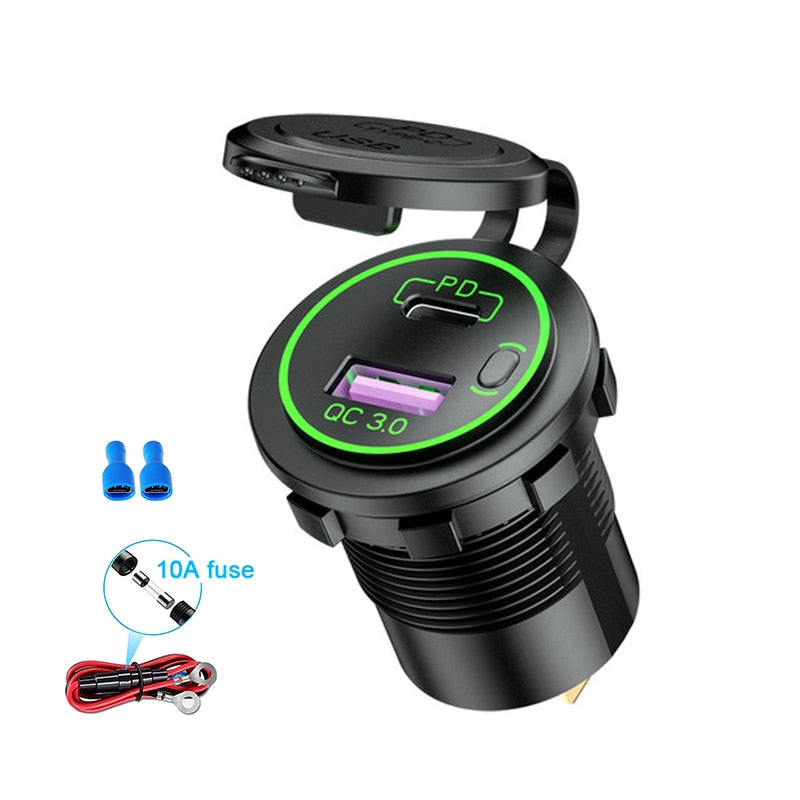 48W USB Charger Socket Waterproof Fast Charge Adapter