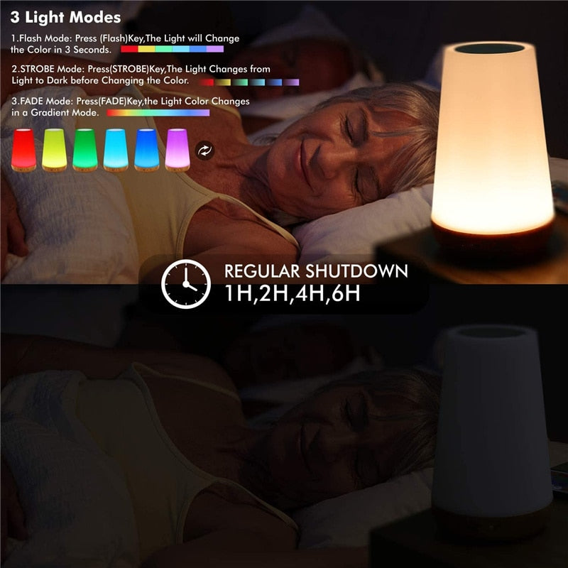 13 Color Changing Night Light RGB Remote Control Touch Dimmable Lamp
