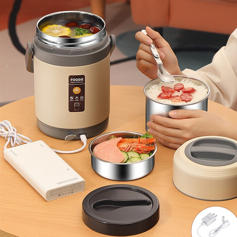 USB Electric Heating Stainless Steel Lunch Box