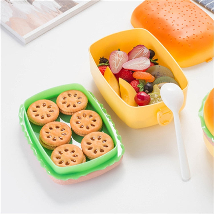 Hamburger Double Tier Lunch Box
