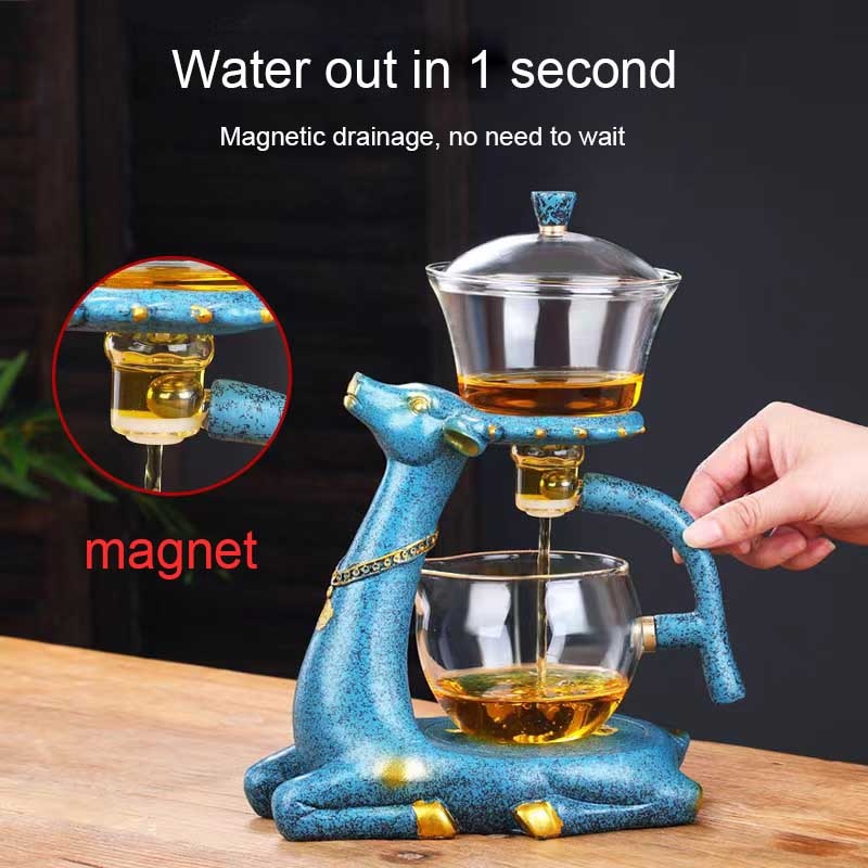 Full Automatic Deer Teapot Glass Tea Set