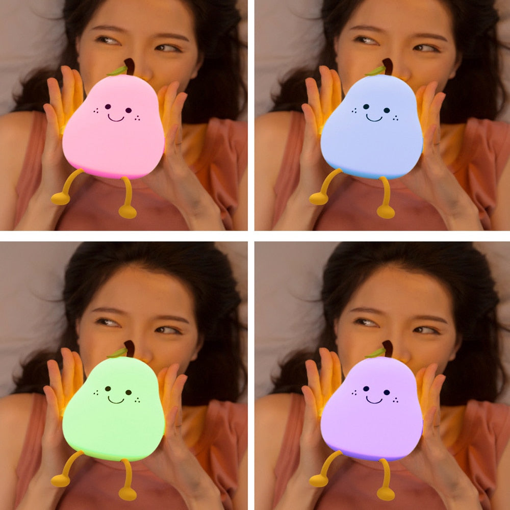 LED Pear Night Light USB Rechargeable