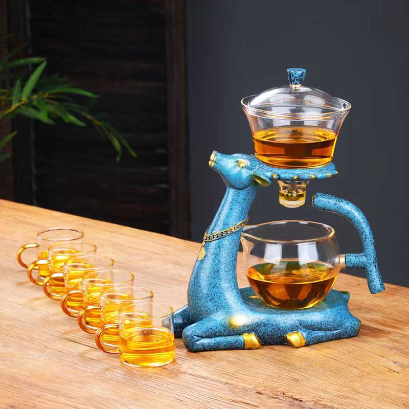 Full Automatic Deer Teapot Glass Tea Set