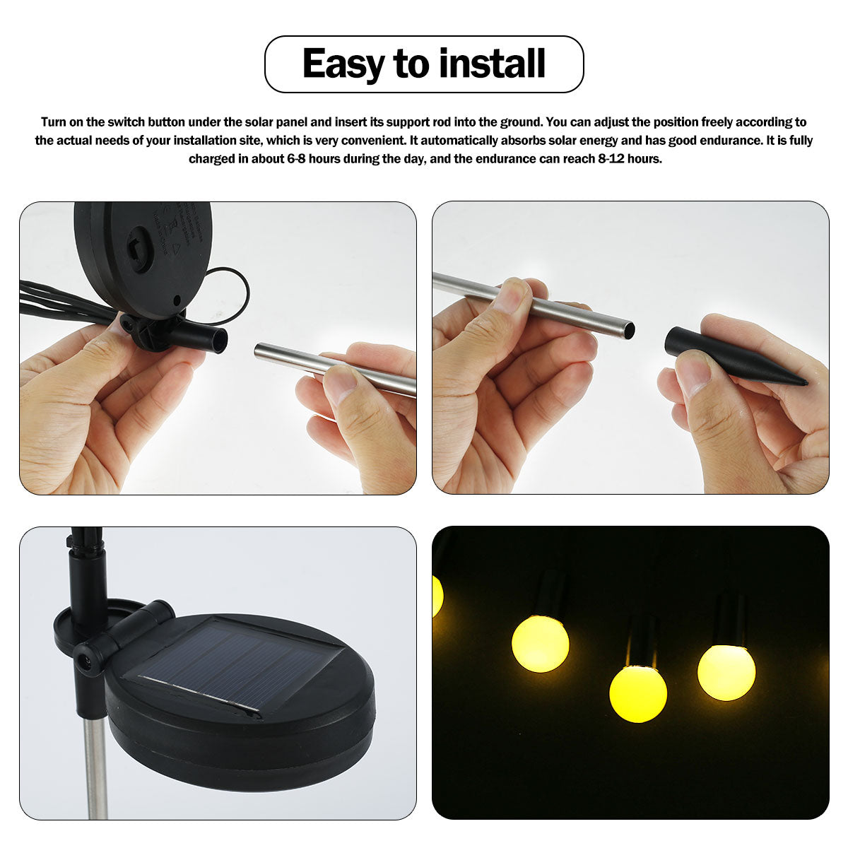 4PCS Solar LED Light Garden Decor