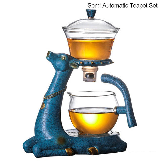 Full Automatic Deer Teapot Glass Tea Set
